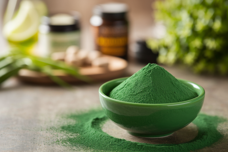 bol-poudre-chlorella-table-rustique