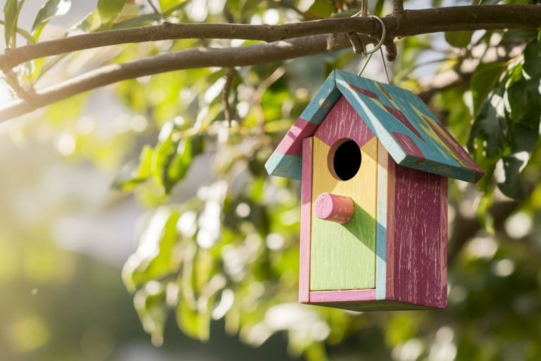 gros-plan-nichoir-colore-branche