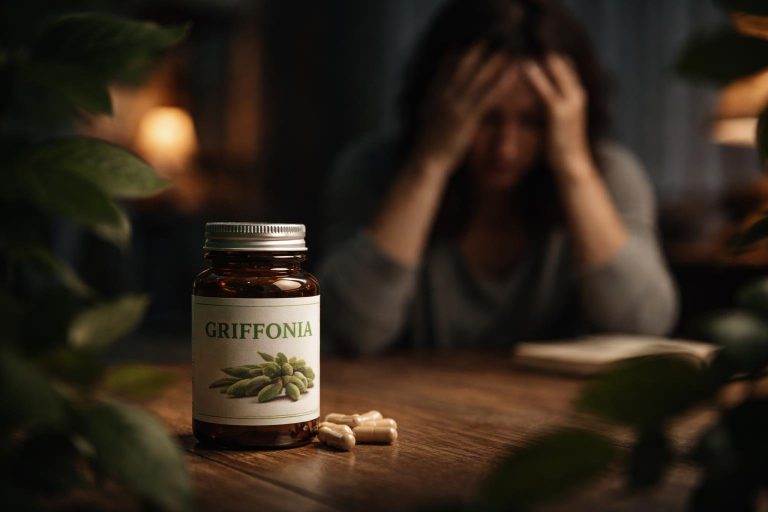 bouteille-complements-griffonia-feuilles-table