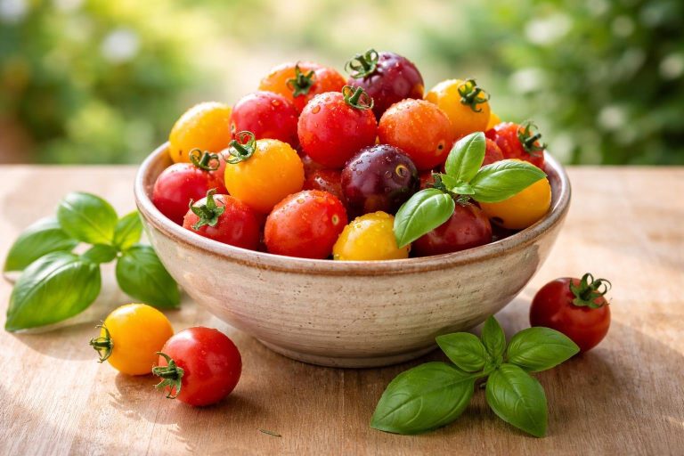 bol-tomates-cerises-basilic-table