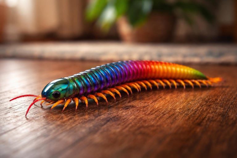 mille-pattes-colore-sol-bois