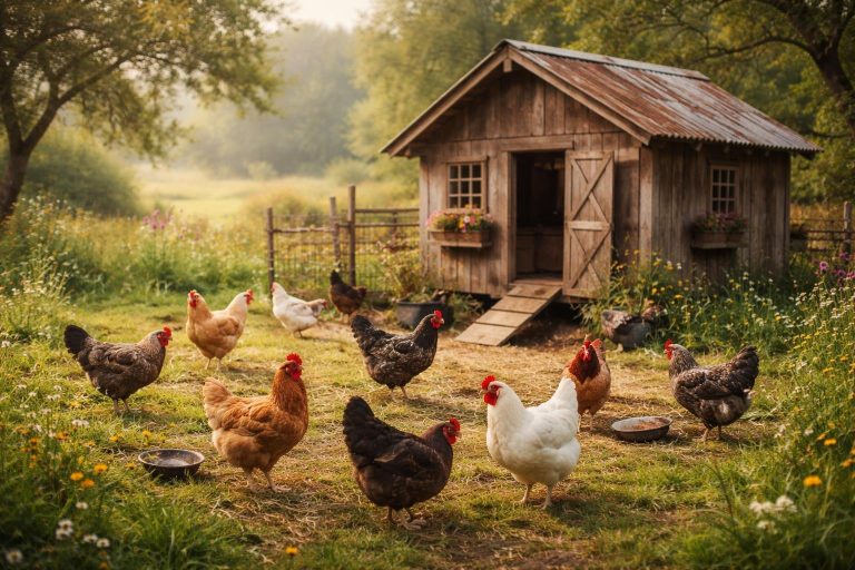 poulailler-rustique-poules-paysage-champetre